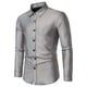 thumbnail image 2 of Tops para hombre Camisas Blusas Elegantes Camisas casuales de manga larga Ropa de moda sólida Camisa con botones y estampado de lámina de diamante Odeerbi  ODB-5, 2 of 9
