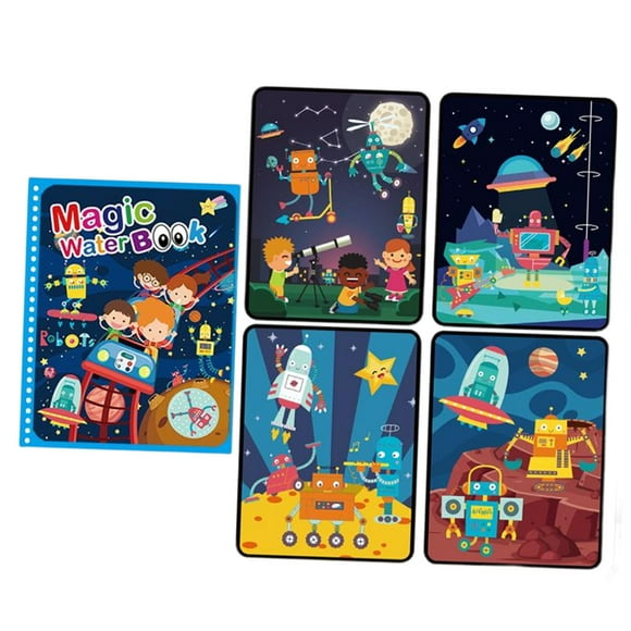 Libro de pintura al agua, juguetes interactivos, juguetes Montessori, tablero para dibujar con agua. Robot