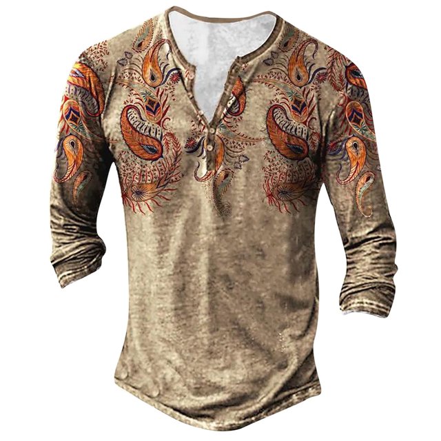 T-Shirt à Manches Longues Imprimé Numérique 3D Mode Décontractée d'Été pour Hommes Confortable Quotidien