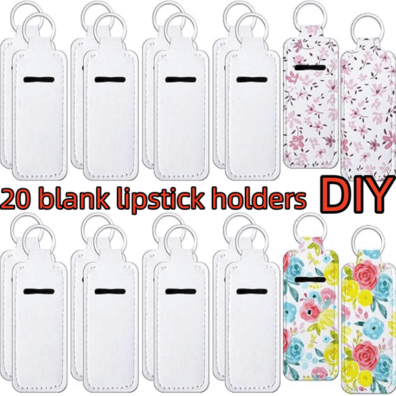 Lipstick Holder Keychain Bulk Blank Lipstick Neoprene Clip-on Sleeve Travel Key Ring Holder