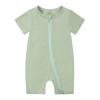 thumbnail image 1 of Summer Rompers For Girls Solid Zipper Sleeper Short Sleeve Jumpsuit Onesie Outfits Light Green Soft Newborn Clothes, 1 of 3