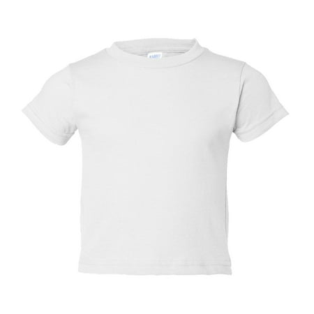 Blue Toddler T-shirt - Rabbit Skins Baby Big Boys Taped Shoulder to Shoulder T-Shirt, Style 3301T