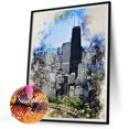 thumbnail image 2 of Cuadros Decorativos Kit de paisaje de pintura de diamante de taladro redondo completo DIY 5D artesanía de decoración del hogar(12) Wdftyju de costura negro 4 estilos, 2 of 9