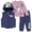 Blue / gray, variant on Bluey Toddler Girls Zip Up T-Shirt and Jogger Fleece Pants 3 Piece Blue / Gray 2T