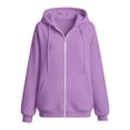 thumbnail image 4 of Daznico Women's Zip Up Hoodie Sweatshirt Relaxed Fit with Pockets for Comfort,XL, 4 of 4