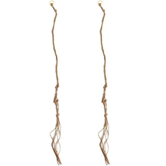 2 Pcs Hanging Basket Net Bag Flower Pot Bracket Pots Jute Plant Hangers Indoor