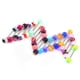 thumbnail image 5 of 30 piezas de anillos de lengua de colores mezclados barras de acero inoxidable Piercing de moda TFixol alfiler de lengua, 5 of 7
