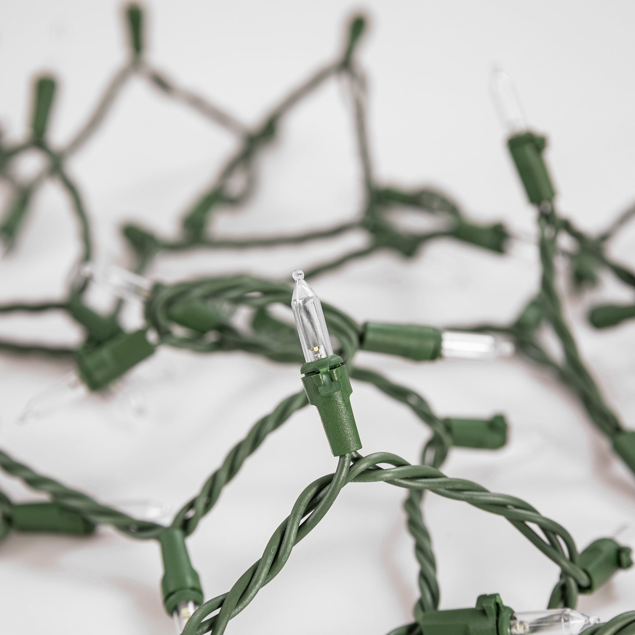 Indoor/Outdoor 50-Count LED Mini Christmas String Lights, Cool White, Green Wire, 10.2', by Holiday Time