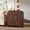 Dark Walnut, variant on KeyWhat Fluted 3 Drawer Dresser, 32" Large Nightstand with Charging Station, Modern Chest of Drawers with Gold Metal Handles for Bedroom, Living Room, Black Oak