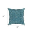 thumbnail image 5 of Blue Floral Patterned Heavy Textural Throw Pillow, 5 of 8