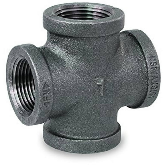 Supply Giant BMCR0114 Black Malleable Cross Fitting, 1-1/4"
