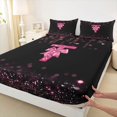 thumbnail image 3 of Manfei Personalized Initial T Full Size Sheets 4-Piece for Preppy Child,Pink Ribbon Bow Knot Breathable Bed Sheets,Bling Glitter Lightweight Sheet Sets,Luxury Bedroom Decor, 3 of 7