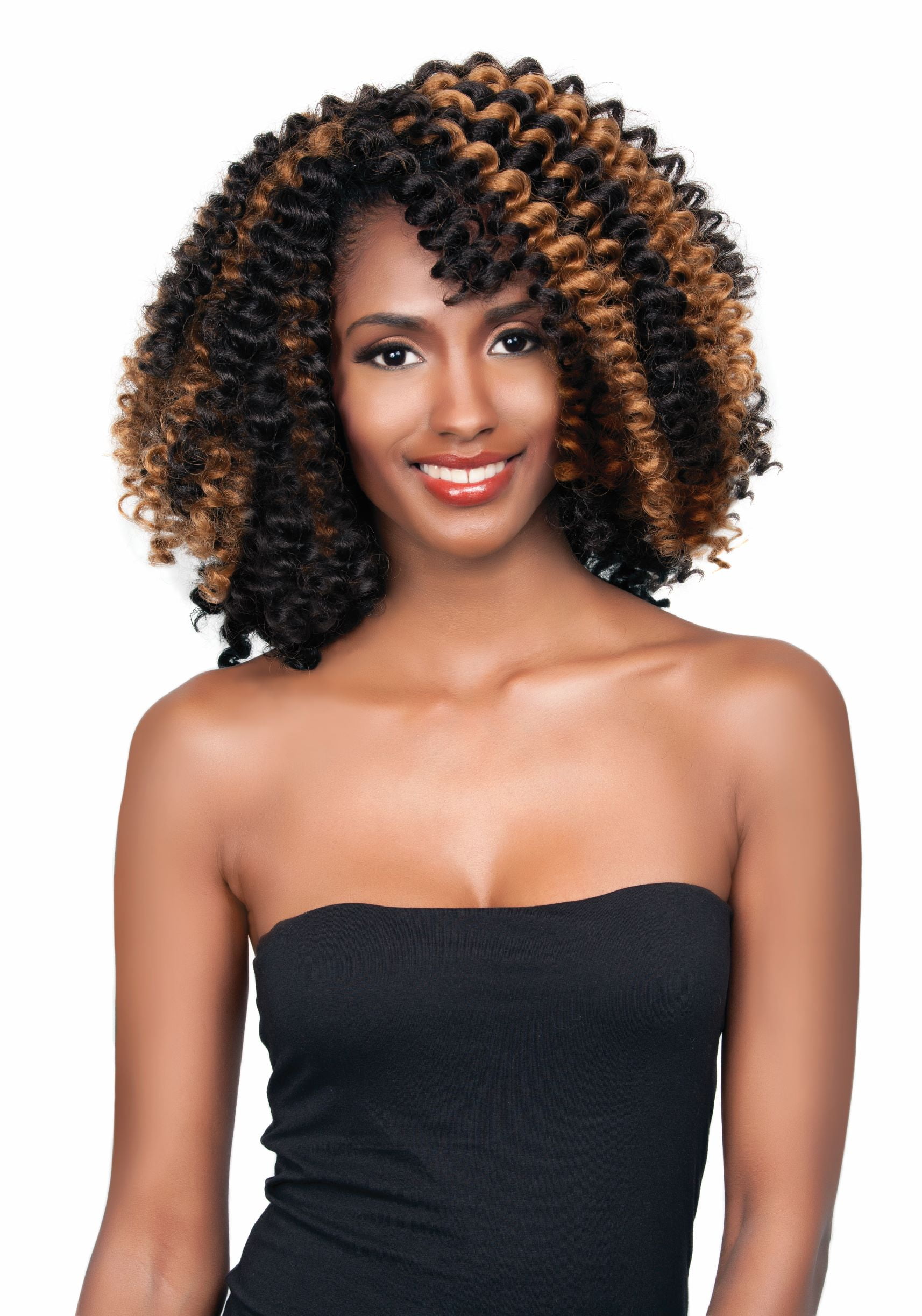 (2 pack) Urban Beauty Queen B Jamaican Bounce Curls Crochet Hair 2X Pack, #1B, Adult, Female