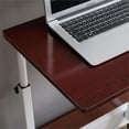 thumbnail image 3 of Hodedah Adjustable Height Wood Top Laptop Desk on Wheels in Mahogany, 3 of 5