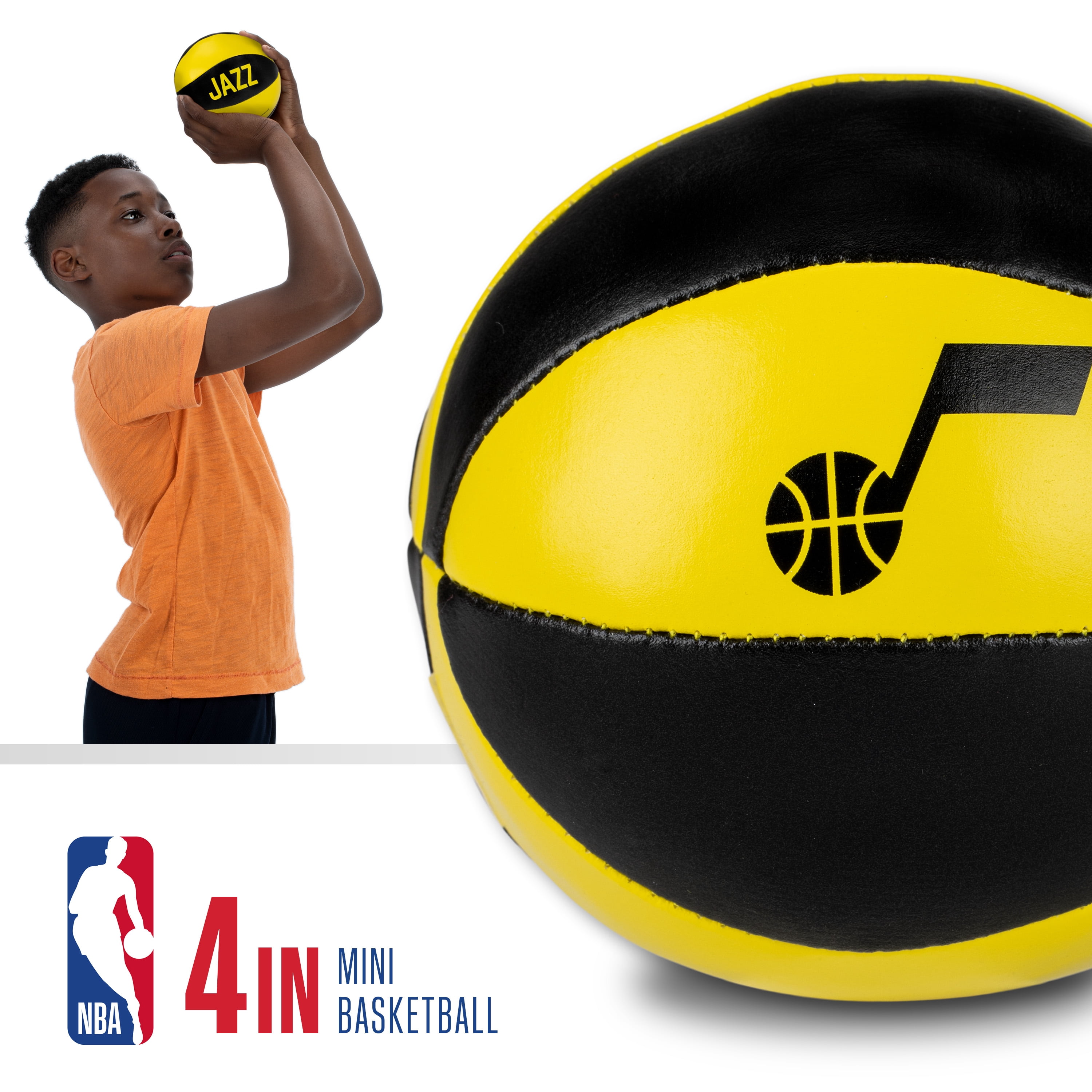 Franklin Sports NBA Utah Jazz Toy Basketballs - 2 Pack of Kids Soft Mini Basketballs for Over the Door + Indoor Hoops - NBA Fan Shop Kids Soft Toy Basketballs - (2) Mini Balls Included
