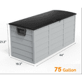 thumbnail image 2 of YANG2 75 Gallon Outdoor Storage Box, Lockable Plastic Storage Containers with Lid, Patio Deck Box Furniture for Garden, Pool, Balcony, Yard-Black, 2 of 7