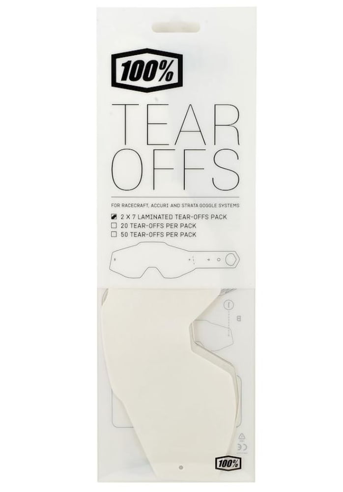 51010-010-02 100% Clear Laminated 2 x 7 pack Tear-Offs 