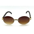 thumbnail image 4 of Sunglasses Men Hip Hop Diamond Rimless Shades Brown Lens, 4 of 5