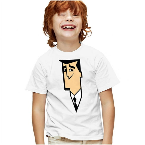 The Powerpuff Girls Professor Utonium Face Kids T Shirt for Youth Boys and Girls, White, Large