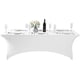 thumbnail image 3 of Paquete de 2 fundas de mesa de LICRA para mesa de 6 pies, mantel elástico ajustable Universal para fiestas, banquetes, bodas y eventos, color blanco, 3 of 5