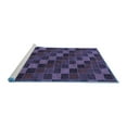 thumbnail image 2 of Ahgly Company Machine Washable Indoor Square Checkered Blue Modern Area Rugs, 8' Square, 2 of 4