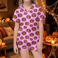 thumbnail image 2 of LIIPEE Girls Halloween Graphic Pajamas Short Sleeve Button Down Shirts And Shorts Pajama Sets Kids Holiday Sleepwear 1-14 Years, 2 of 6