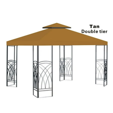 10x10' Replacement Canopy Top Patio Pavilion Gazebo Sunshade Polyester Cover-Double