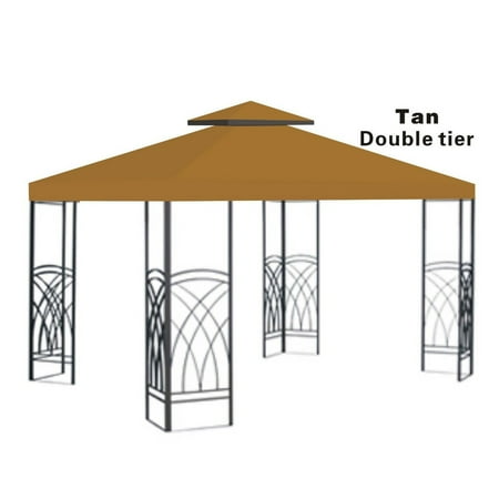 10x10' Replacement Canopy Top Patio Pavilion Gazebo Sunshade Polyester Cover-Double (Best Selling Home Decor Gazebo)