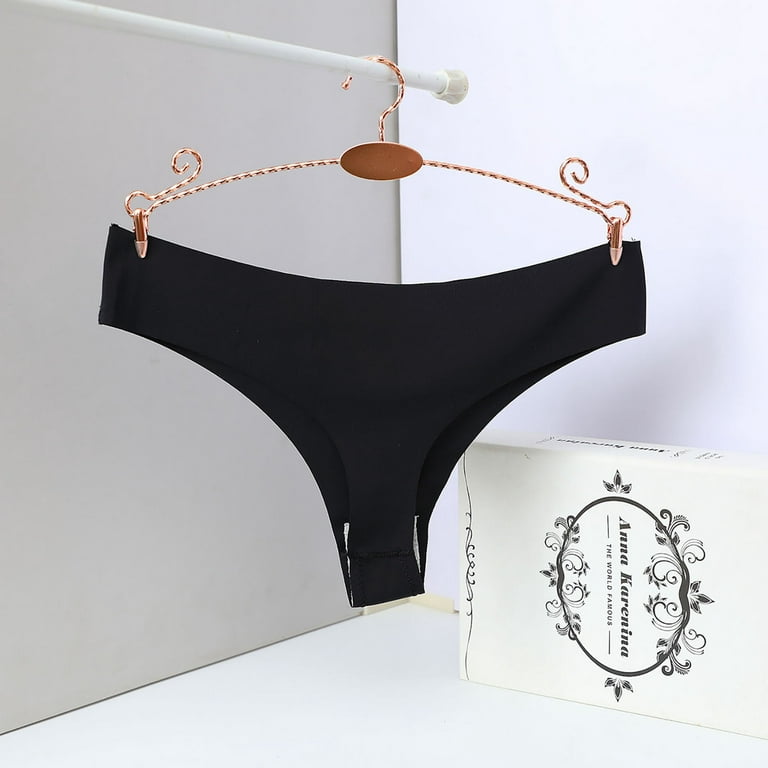 Efsteb Underwear for Women Briefs Underwear Comfortable Breathable Solid  Color Seamless Briefs Briefs Lingerie Knickers Panties Black 