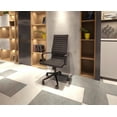 thumbnail image 4 of 2xhome Set of 2 Designer PU Leather with Arms wheels Swivel Tilt Adjustable Executive Mid Century Office Chair High Back Ribbed Modern Work Task Computer Black Desk Chair on Black Base, 4 of 14