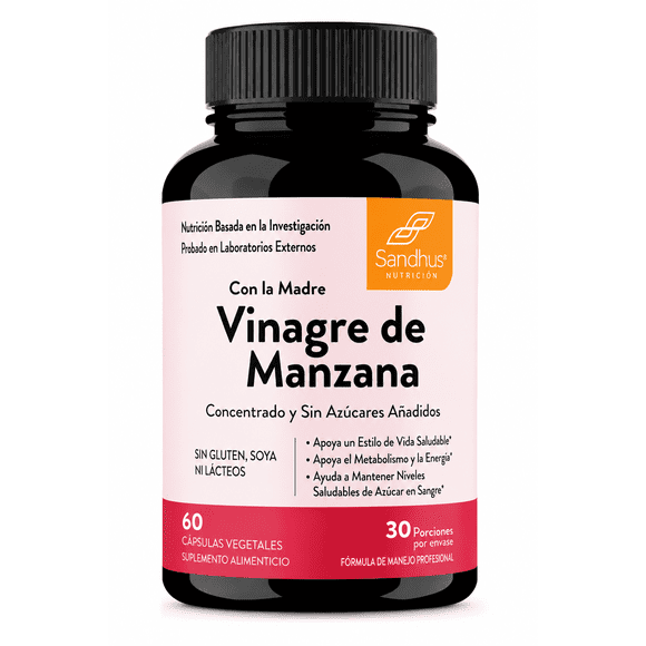 Sandhus Apple Cider Vinegar, Vinagre De Manzana 60caps
