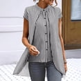 thumbnail image 4 of Tops Casuales Cuello Redondo Rayas Largas sin Mangas para las Mujeres, Camiseta de Moda Ligera Suave de Poliéster para el Uso Casual de Verano, 4 of 5