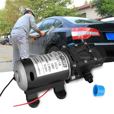 Diaphragm Pump, 12V 8L/Min High Pressure Self Priming Water Pump with Average Working Pressure 100psi for Wash Home Use, DC