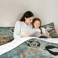 thumbnail image 5 of jejeloiu Black Bird Queen Comforter Set,Rustic Farmhouse Bedding Sets,Gray Orange Flower Bedding Comforter Set For Boys Kids,Ultra Soft Home Decor Reversible,3 Pieces, 5 of 8