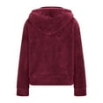 thumbnail image 6 of Enjoytime Winter Jackets for Women Solid Color Long Sleeve Hooded Zip Up Coat Fall Warm Casual Outerwear with Pockets, 6 of 7