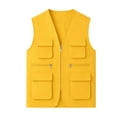 thumbnail image 6 of Kids Cargo Vest Utility Fishing Vests Multi Pockets Zip Up Sleeveless Casual Fashion Jacket for Young Boys and Girls Yellow 7-8 Years, 6 of 6