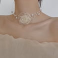 thumbnail image 2 of Collar de perlas de moda, accesorios para el cuello, collar de diseño de nicho, cadena de clavícula elegante de hada súper femenina, 2 of 4