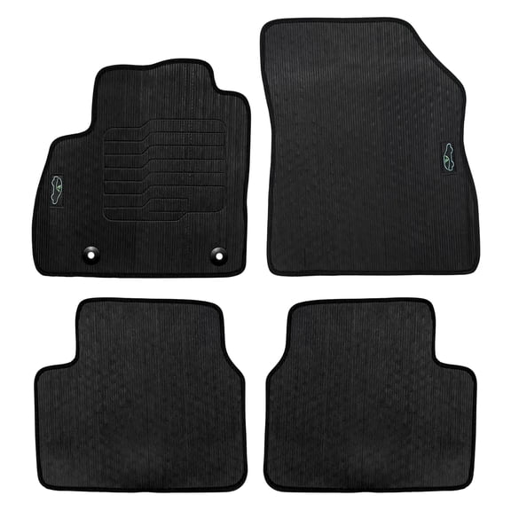 All-Weather Floor Mats for 2017 2018 2019 Chevrolet Cruze with Safety Locks, Front and Rear, Black, ecoMats