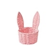 thumbnail image 2 of Paper Cord Woven Rabbit Ear Flower Basket, Handwoven Sturdy Easter Decorative Basket, Cute Multi-Purpose Floral Arrangement Gift Storage Bin for Home Party Holiday, 2 of 6