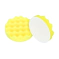 thumbnail image 1 of Uxcell 2 piezas de almohadillas de pulido de 5" para pulidora de coche con respaldo de gancho y bucle, Amarillo, 1 of 7