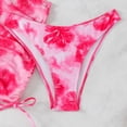 thumbnail image 5 of Babcutegg Women's High Waisted Bikini Set 2 Piece Drawstring Adjustable Swimsuit Ruched Top Split Bottom Bathing Suit Hot Pink Size M, 5 of 7