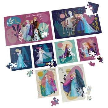 Cardinal SpinMaster - Disney Frozen 8 - Pack Interlocking Jigsaw Puzzle Bundle for Kids Ages 5 to 7