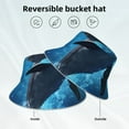 thumbnail image 2 of Fuzoiu Ice Blue Ocean Cute Dolphin Print Reflective Bucket Hat,Outdoor Hat for Men and Women,Bucket Hat for Travel Fishing Hunting Summer Camp, 2 of 6