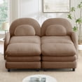 thumbnail image 3 of Miekor Furniture Teddy Fabric Cloud-like 2-Seat Sofa,Curved Backrest and Armrest with Curved Lumbar Pillows, Sectional 2 Seater Modular Couch with 2 movable Ottomans and Supportive Double-laye No6799, 3 of 9