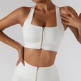 thumbnail image 6 of Women's Tennis Skirts Top Set Stretch High Waisted Golf Skorts Skirt One Shoulder Sports Bra Running Workout Activewear, 2 Piece M White - Zipper Bra, 6 of 8