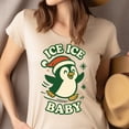 thumbnail image 4 of Ice Ice Baby Shirt | Funny Penguin Skating Graphic Tee | Unisex Casual T-Shirt, Navy, Size M, 4 of 6