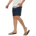 thumbnail image 4 of MODA NOVA Big & Tall Men's Summer Color Block Shorts Drawstring Board Shorts Gray Navy LT(US 36), 4 of 5