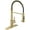 Gold, variant on Black Kitchen Faucets with Sprayer, Stainless Steel Sink Faucet Single Handle with Deck Plate, Commercial Classic Spring Faucet for Kitchen Sink, Bar & Prep Sinks, Laundry RV Camper