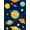 Navy Blue Multicolor, Pattern 7, variant on Design&I 8'x10' Washable Area Rug Extra Large Skid-Resistant Low Profile System Planet Chart With Galaxy Nebula And Learning Star Motifs for Living Room, Family