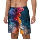 thumbnail image 1 of Fotbe Modern Art Red And Blue Colors Traje de Baño para Hombre – Shorts de Natación de Secado Rápido con Forro y Bolsillos-Small, 1 of 6